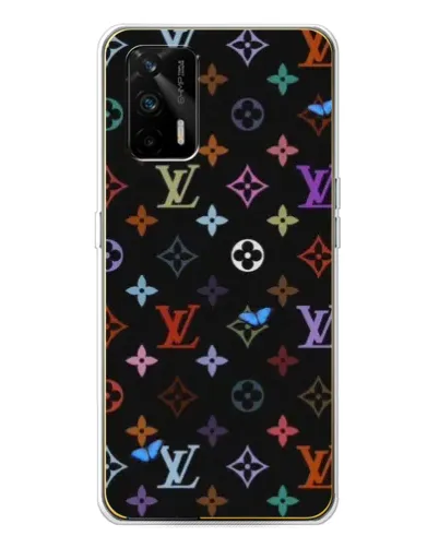 Чехол для Realme GT 5G с картинкой «Цветная монограмма LV»