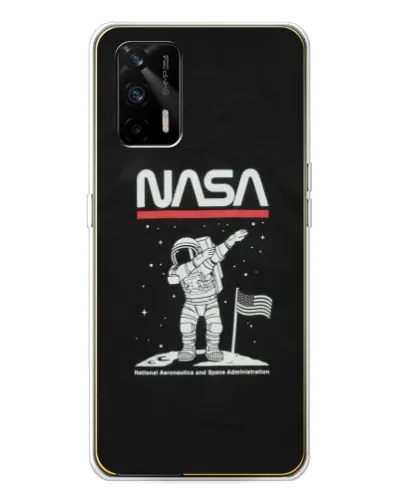 Чехол для Realme GT 5G с картинкой «NASA — шагаем по Луне» Чехол для Realme GT 5G с картинкой «NASA — шагаем по Луне»