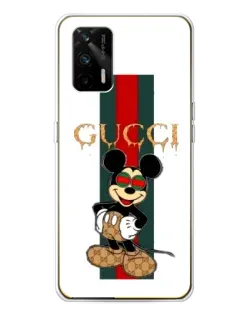 Чехол для Realme GT 5G с картинкой «Микки Маус Gucci — полосы»