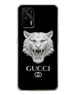 Чехол для Realme GT 5G с картинкой «Gucci — серебряный лев»