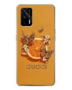 Чехол для Realme GT 5G с картинкой «Gucci — золотые бабочки»