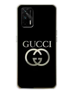 Чехол для Realme GT 5G с картинкой «Gucci — золото на черном»