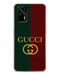 Чехол для Realme GT 5G с картинкой «Gucci — темно-зеленый градиент»