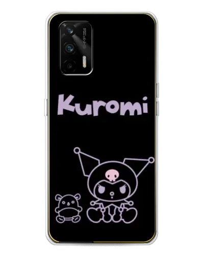 Чехол для Realme GT 5G с картинкой «Kuromi — черный минимализм»