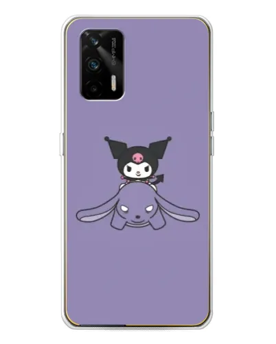 Чехол для Realme GT 5G с картинкой «Kuromi на лиловом фоне»