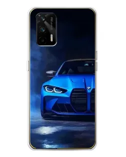 Чехол для Realme GT 5G с картинкой «Голубая BMW M4»