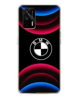 Чехол для Realme GT 5G с картинкой «Логотип BMW и неоновые дуги»