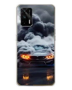 Чехол для Realme GT 5G с картинкой «BMW в дыму»