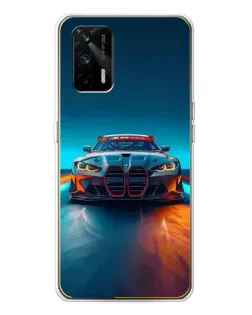 Чехол для Realme GT 5G с картинкой «BMW — огни неона»