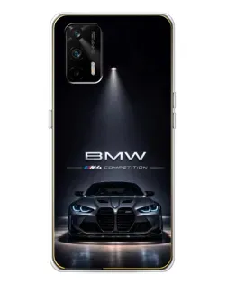 Чехол для Realme GT 5G с картинкой «BMW сквозь ночной город»
