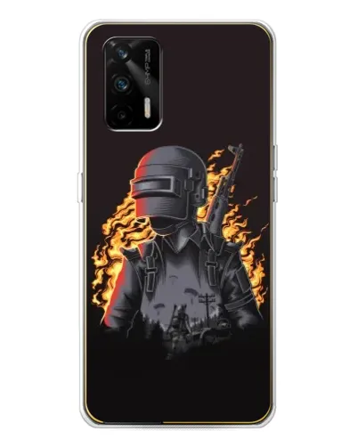 Чехол для Realme GT 5G с картинкой «PUBG — огненный силуэт» Чехол для Realme GT 5G с картинкой «PUBG — огненный силуэт»