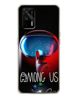 Чехол для Realme GT 5G с картинкой «Красный импостер — макро» Чехол для Realme GT 5G с картинкой «Красный импостер — макро»