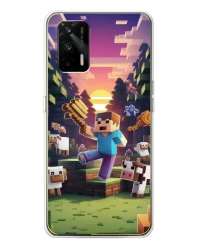 Чехол для Realme GT 5G с картинкой «Стив на ферме» Чехол для Realme GT 5G с картинкой «Стив на ферме»