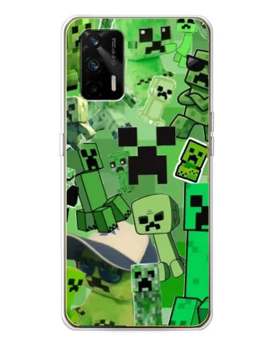 Чехол для Realme GT 5G с картинкой «Криперы Minecraft» Чехол для Realme GT 5G с картинкой «Криперы Minecraft»