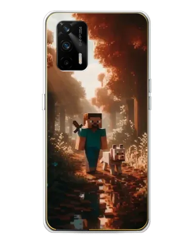 Чехол для Realme GT 5G с картинкой «Стив в лесу» Чехол для Realme GT 5G с картинкой «Стив в лесу»