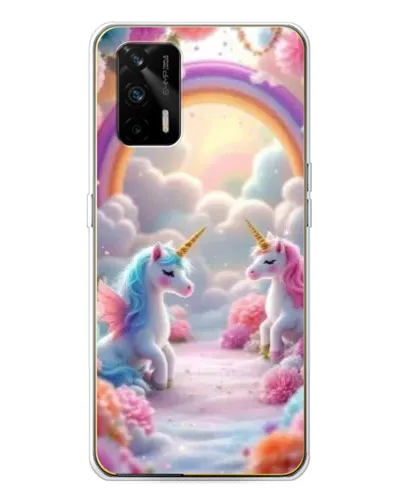 Чехол для Realme GT 5G с картинкой «Радуга и единороги» Чехол для Realme GT 5G с картинкой «Радуга и единороги»