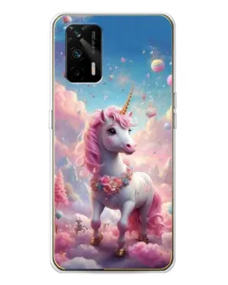 Чехол для Realme GT 5G с картинкой «Единорог среди облаков»