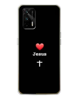 Чехол для Realme GT 5G с картинкой «Сердце - Jesus»