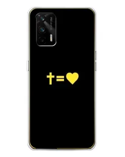 Чехол для Realme GT 5G с картинкой «Сердце и Крест»