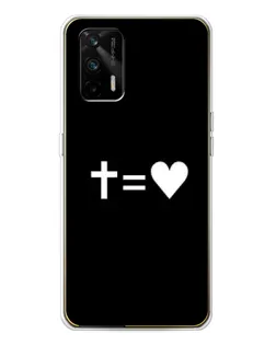 Чехол для Realme GT 5G с картинкой «Крест и Сердце»
