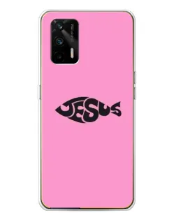 Чехол для Realme GT 5G с картинкой «Розовый символ  Jesus»