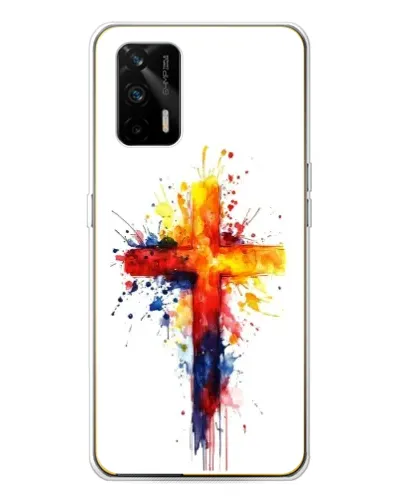 Чехол для Realme GT 5G с картинкой «Акварельный крест»