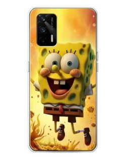 Чехол для Realme GT 5G с картинкой «Губка Боб прыгает»