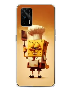 Чехол для Realme GT 5G с картинкой «Губка Боб повар»