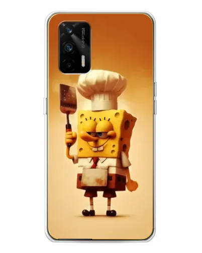 Чехол для Realme GT 5G с картинкой «Губка Боб повар»