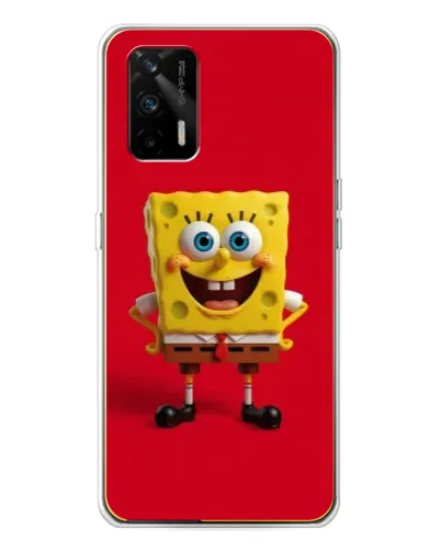 Чехол для Realme GT 5G с картинкой «Спанч Боб на красном»