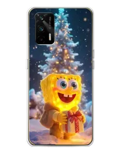 Чехол для Realme GT 5G с картинкой «Рождественский Спанч Боб»