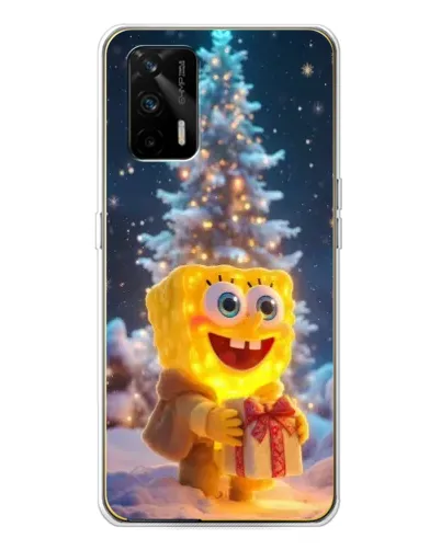 Чехол для Realme GT 5G с картинкой «Рождественский Спанч Боб»