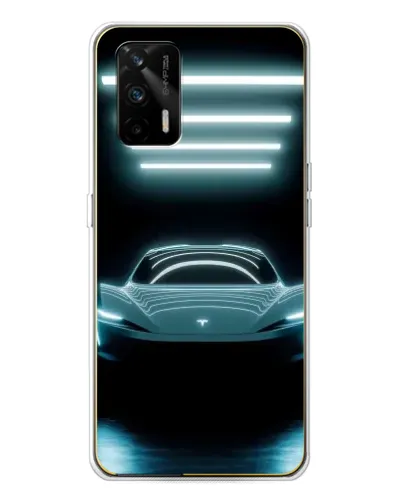 Чохол для Realme GT 5G з картинкою «Tesla в неоні»