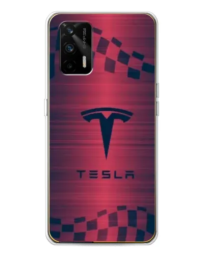 Чохол для Realme GT 5G з картинкою «Тесла червоний карбон»