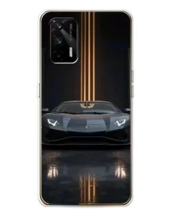 Чехол для Realme GT 5G с картинкой «Lamborghini золотые линии»