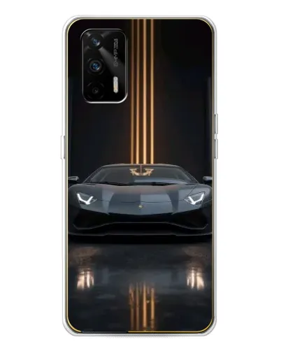 Чехол для Realme GT 5G с картинкой «Lamborghini золотые линии»