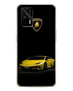 Чехол для Realme GT 5G с картинкой «Lamborghini желтый акцент»