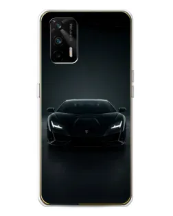 Чехол для Realme GT 5G с картинкой «Черный Lamborghini Aventador»