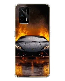 Чехол для Realme GT 5G с картинкой «Lamborghini в огне»