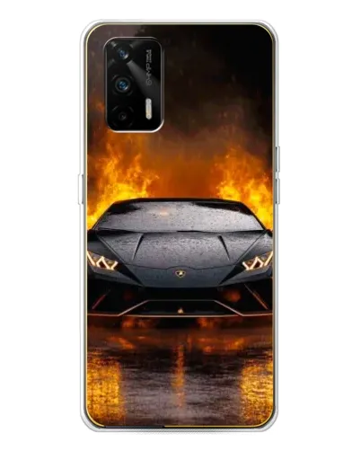 Чехол для Realme GT 5G с картинкой «Lamborghini в огне»
