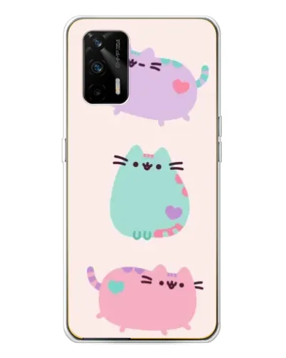 Чохол для Realme GT 5G з картинкою «Pusheen тріо» Чохол для Realme GT 5G з картинкою «Pusheen тріо»