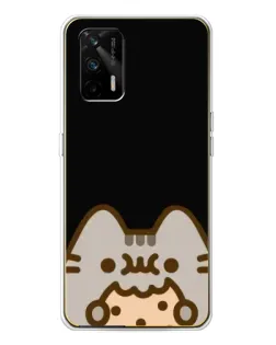 Чехол для Realme GT 5G с картинкой «Пушин на черном»