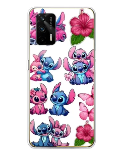 Чехол для Realme GT 5G с картинкой «Стикеры Stitch и Angel»