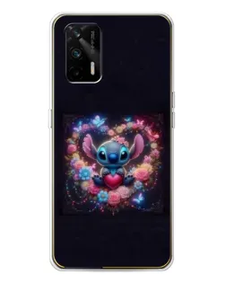 Чехол для Realme GT 5G с картинкой «Stitch в цветах» Чехол для Realme GT 5G с картинкой «Stitch в цветах»