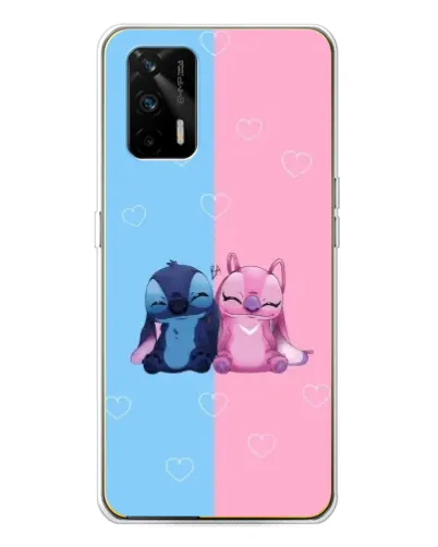 Чехол для Realme GT 5G с картинкой «Stitch и Angel Love»