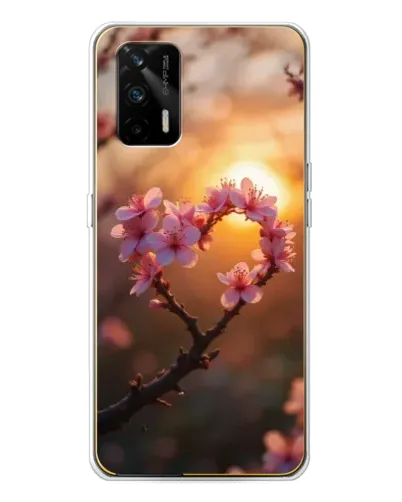 Чехол для Realme GT 5G с картинкой «Розовый цвет сердце на фоне заката» Чехол для Realme GT 5G с картинкой «Розовый цвет сердце на фоне заката»