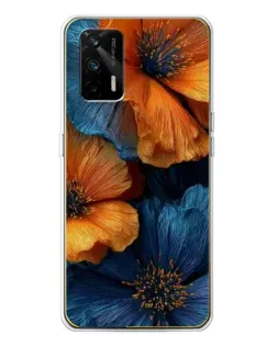 Чехол для Realme GT 5G с картинкой «Яркая сине-оранжевая флора» Чехол для Realme GT 5G с картинкой «Яркая сине-оранжевая флора»