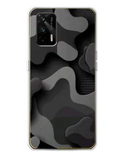 Чехол для Realme GT 5G с картинкой «Темный абстрактный камуфляж»