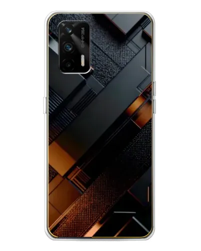 Чехол для Realme GT 5G с картинкой «Черные геометрические блоки» Чехол для Realme GT 5G с картинкой «Черные геометрические блоки»