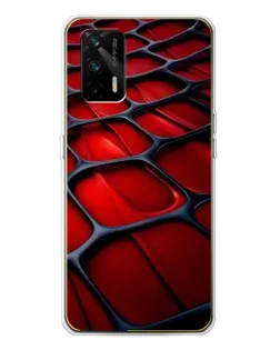Чехол для Realme GT 5G с картинкой «Красная глянцевая сетка»